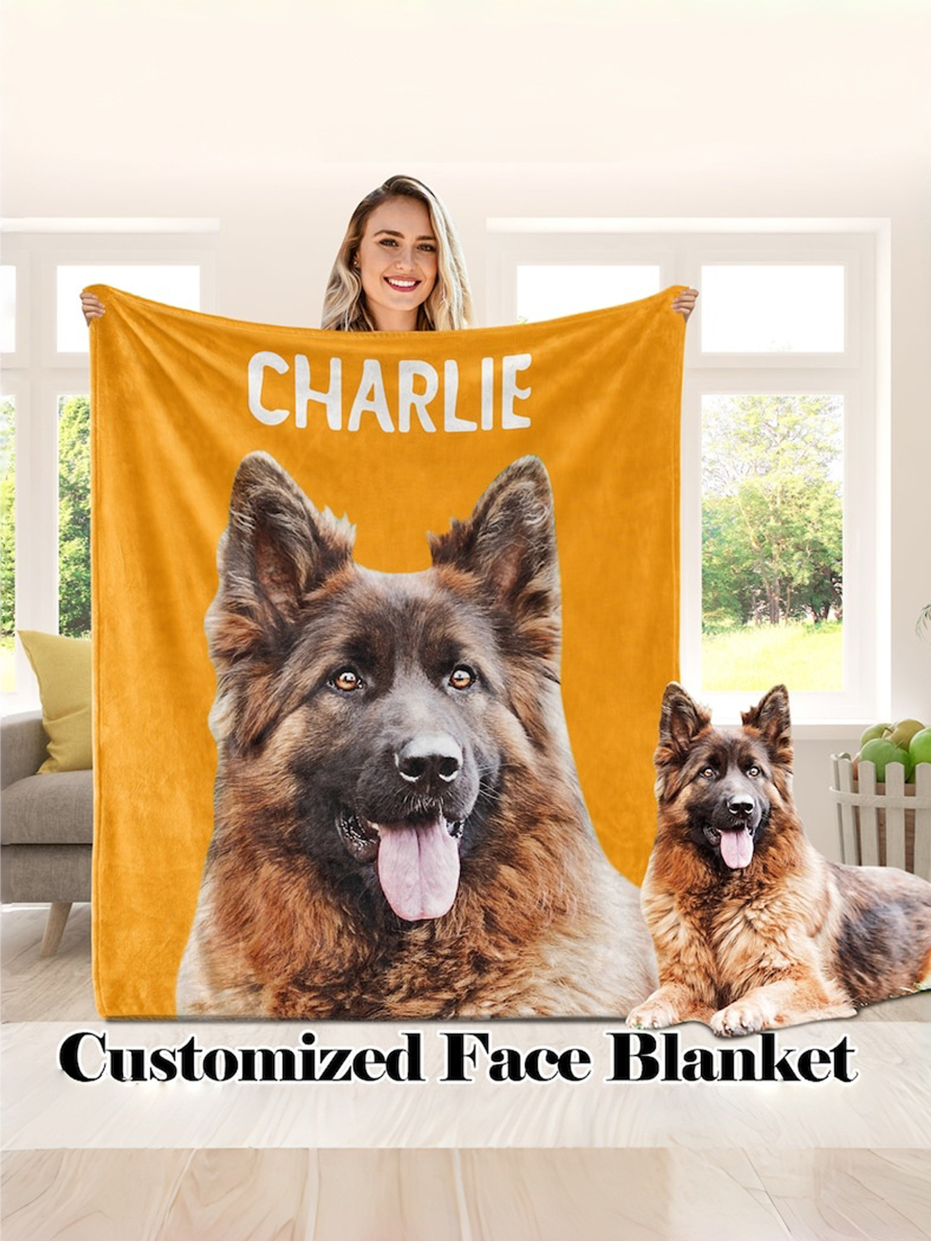 Custom Dog Photo Blanket: Personalized Pet Memorial Gift